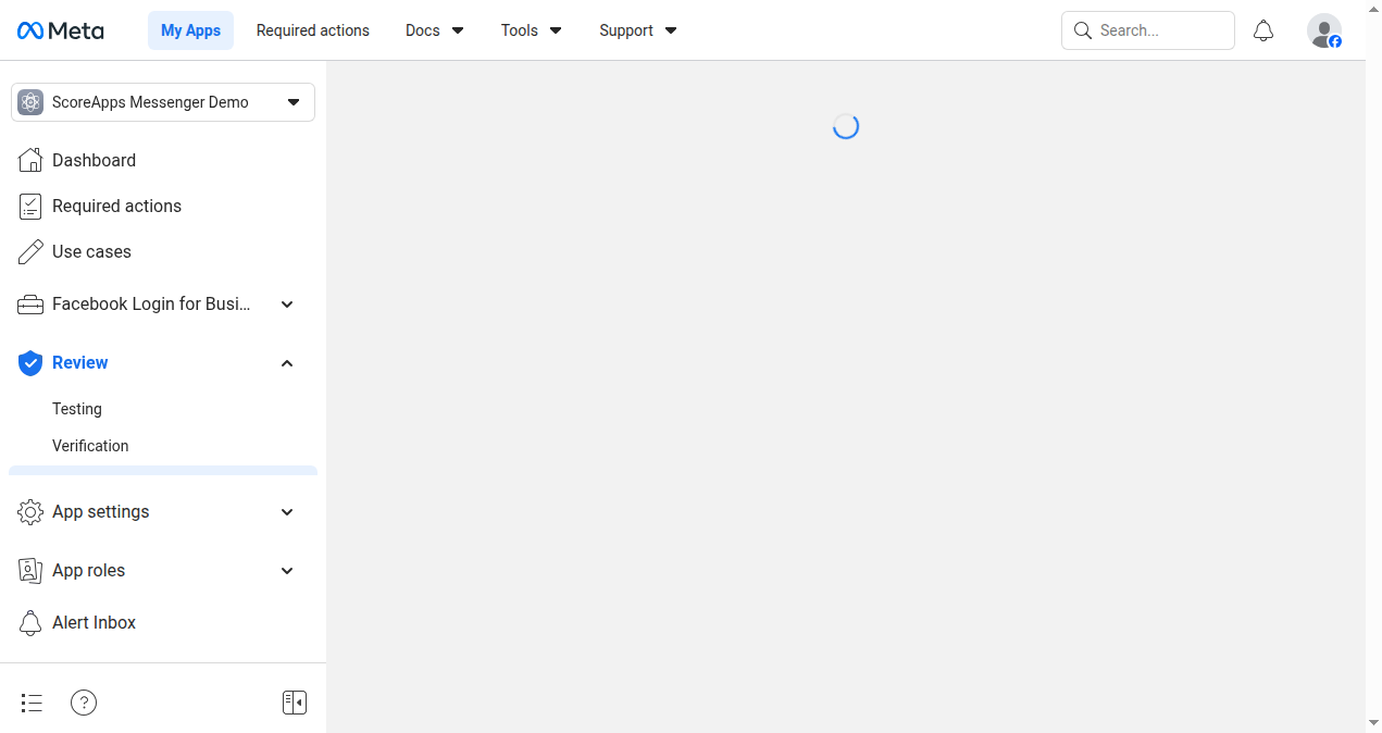 Pantalla Submit for App Review con bloques obligatorios