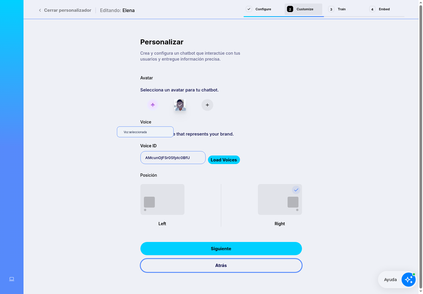 Customize step for the voice agent