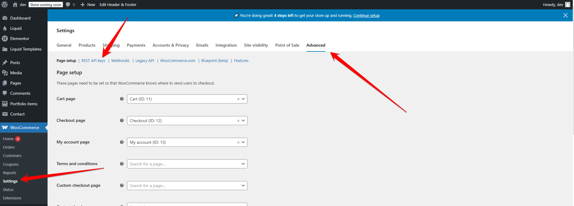 Acceso a la API REST en WooCommerce