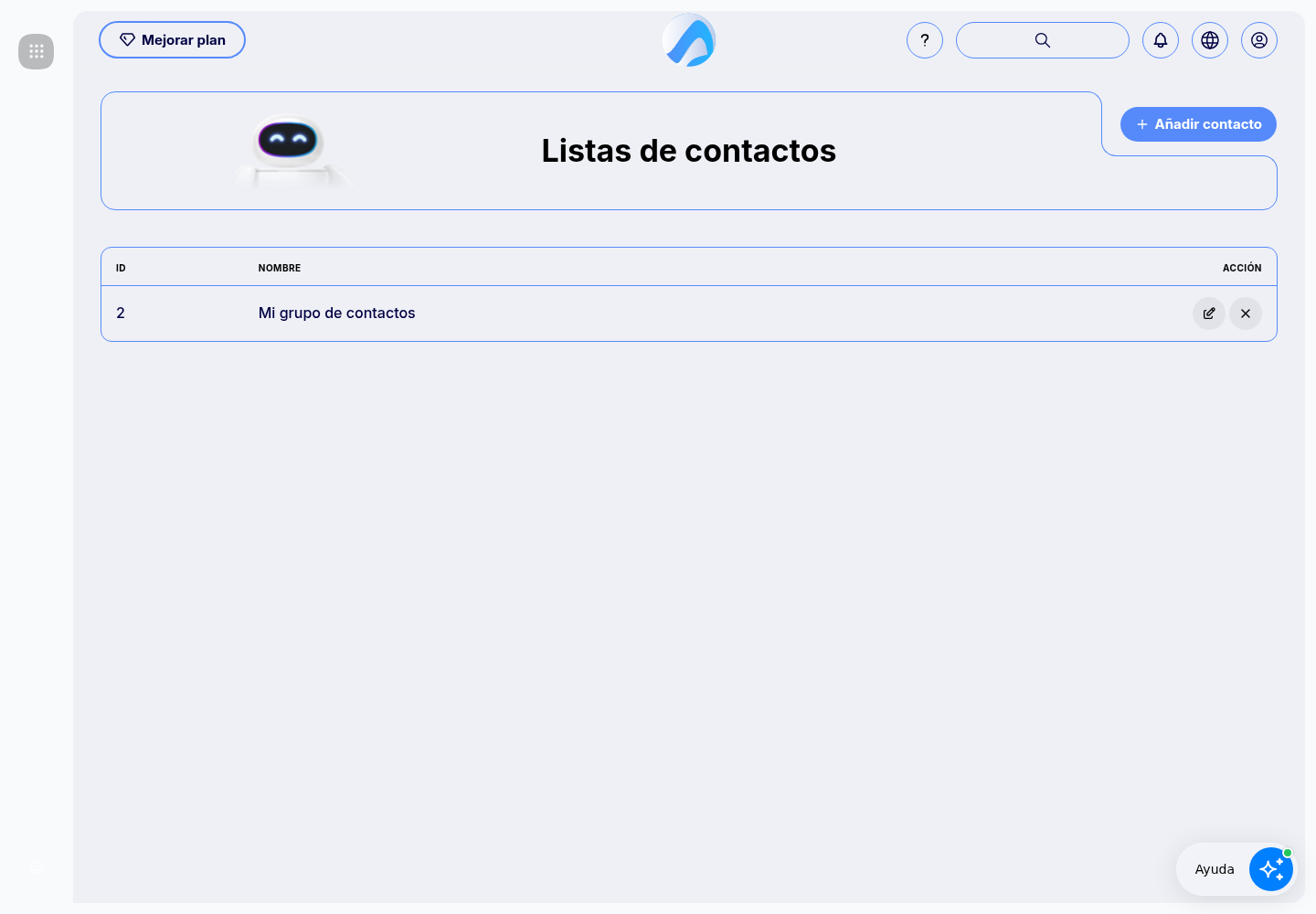 WhatsApp contact lists inside Marketing Bot.