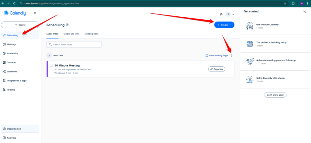 Compartir evento en Calendly