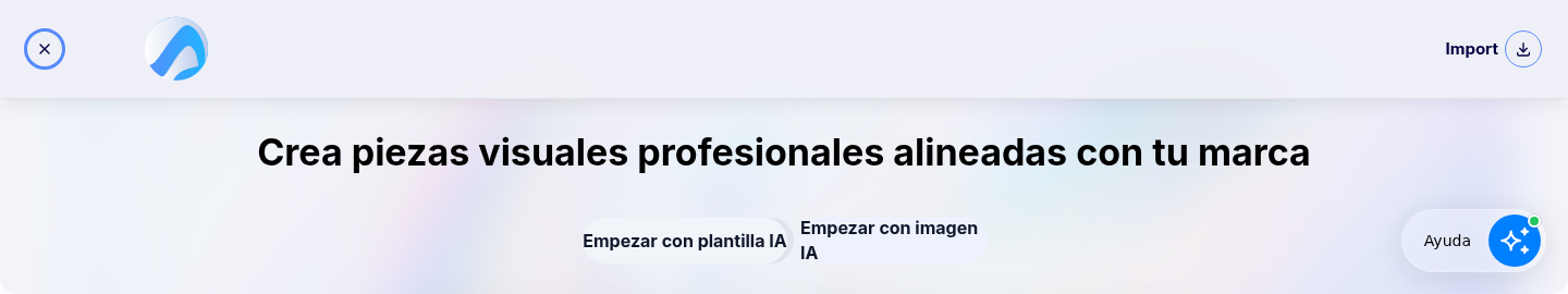Creative Suite with AI template generation, AI image and predefined formats.