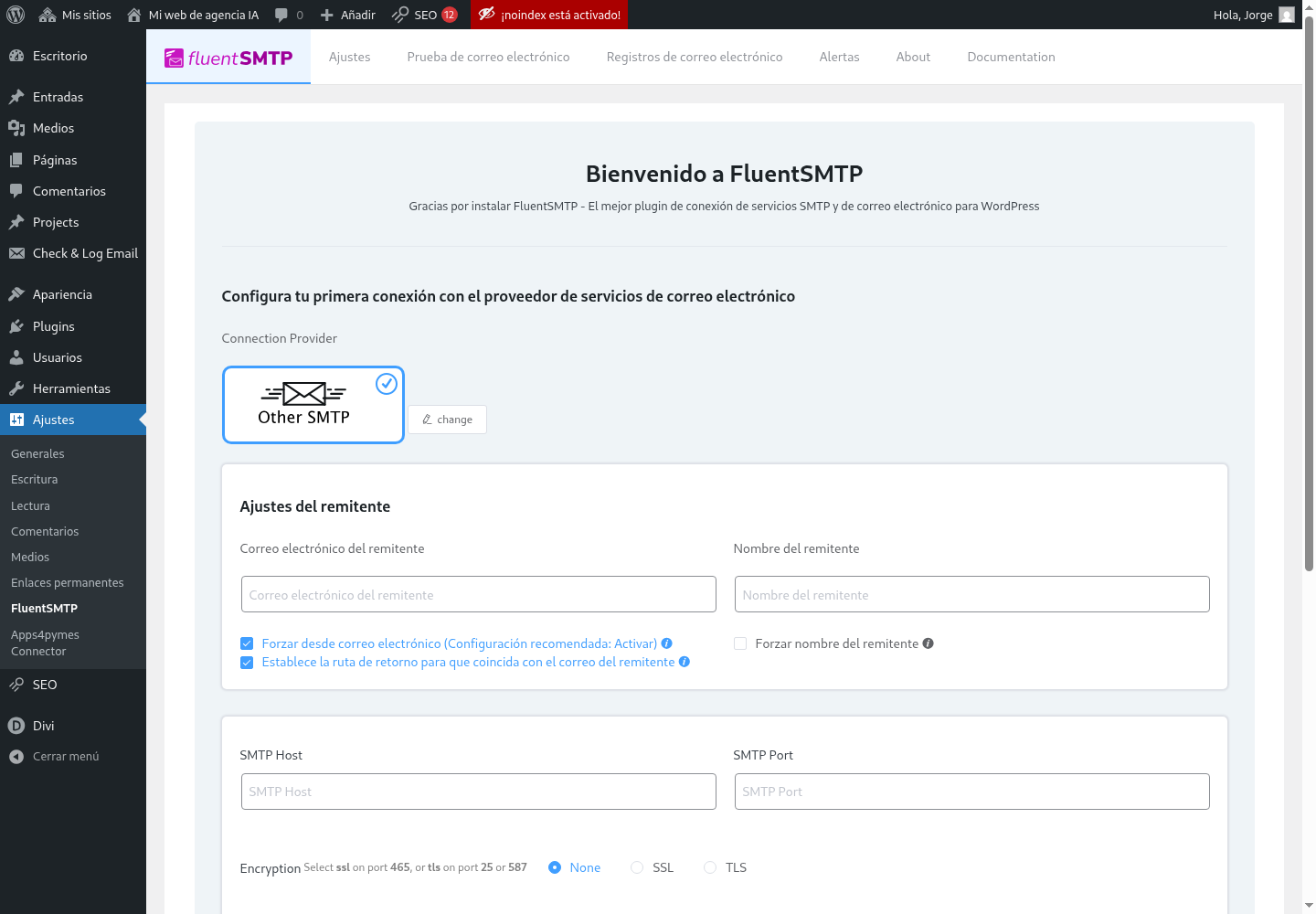 Sender settings in Other SMTP