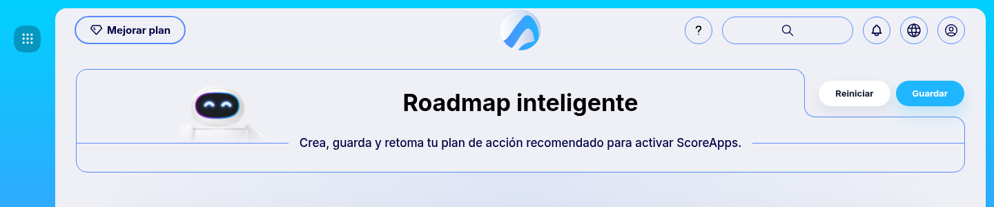 Action Plan with ordered recommendations to activate Scoreapps.