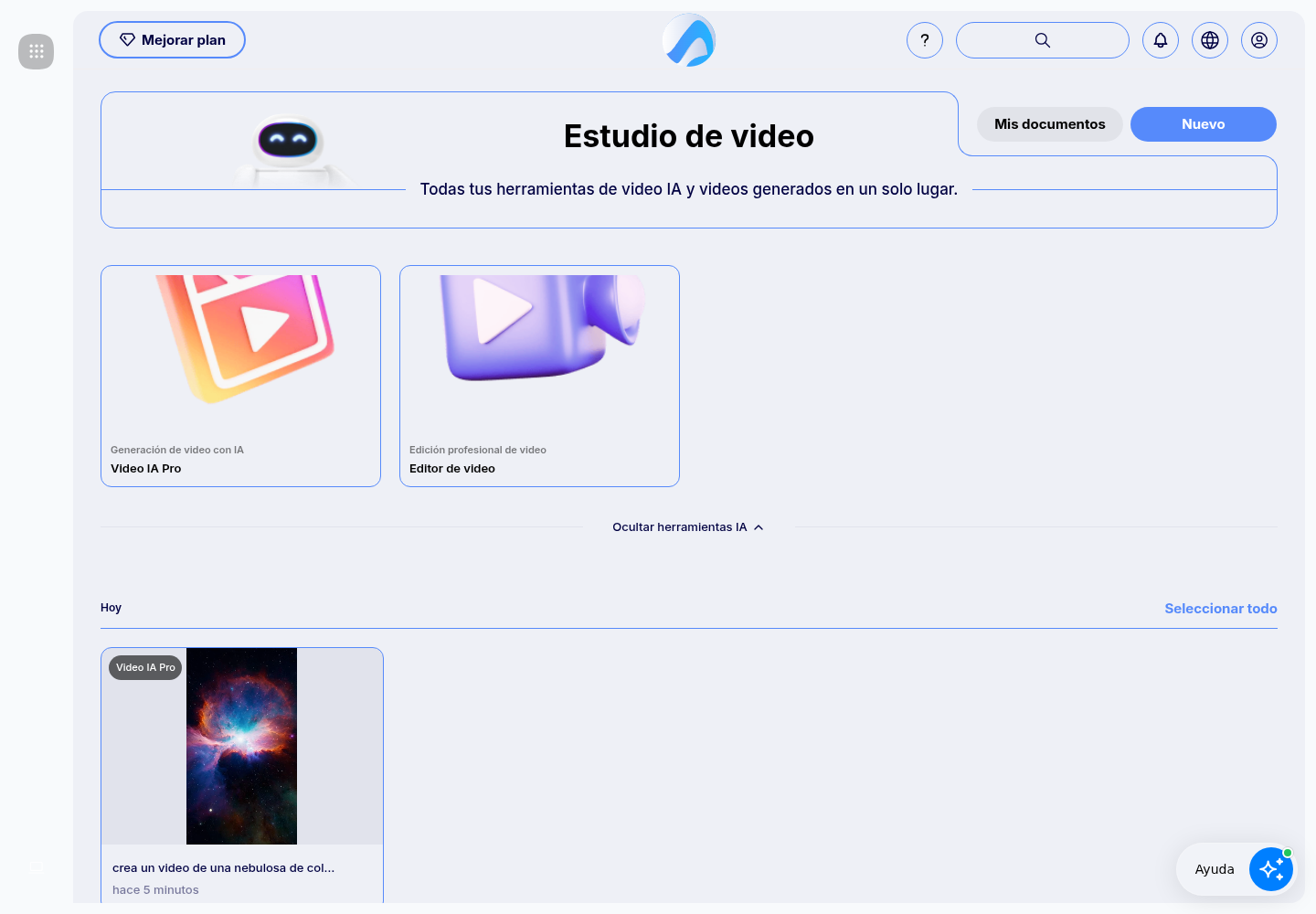Video Studio with access to AI Video Pro and Video Editor.